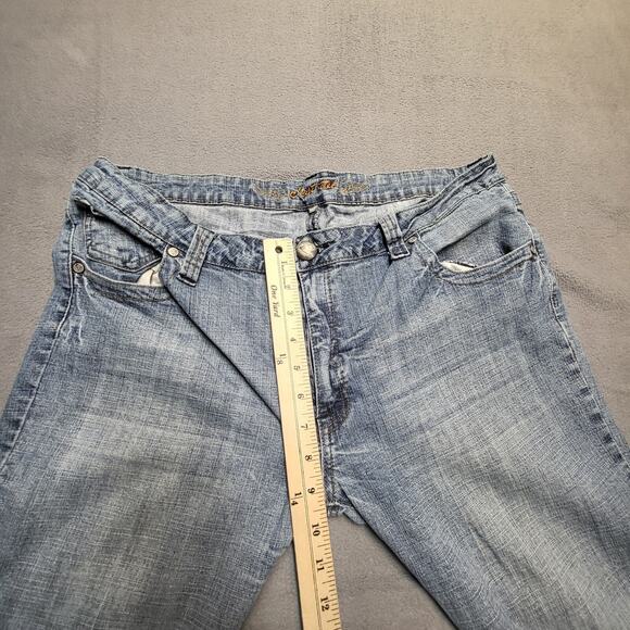 C est Toi Jeans Womens 1XL 16? Blue Boot Cut Distressed Stretch Denim - Picture 8 of 11